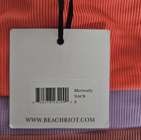 ☀️New Beach Riot Eva Ribbed Colorblock Bikini Top Small🌻 - Picture 4 of 6